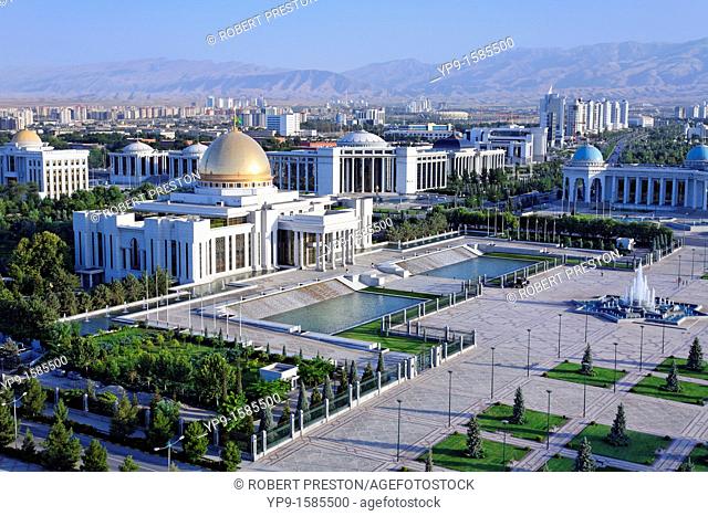 The Palace of Turkmenbashi in Independence Square, Ashgabat, Turkmenistan
