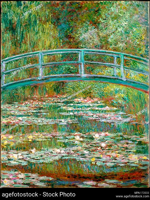 Bridge over a Pond of Water Lilies. Artist: Claude Monet (French, Paris 1840-1926 Giverny); Date: 1899; Medium: Oil on canvas; Dimensions: 36 1/2 x 29 in