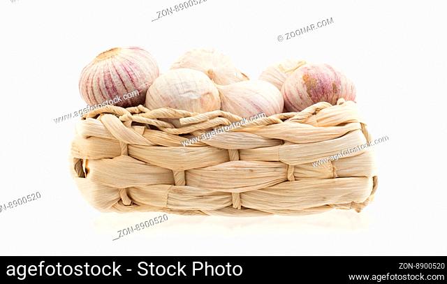 Raw garlic (small) isolated on a white background