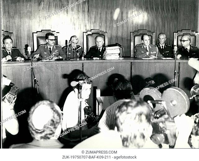 Jul. 07, 1975 - 21 Greek Army Officers On Trial In Athens: 21 Greek Army Officers arrested last February for allegedly Organizing a coup