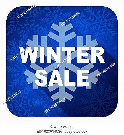 winter sale flat icon, christmas button