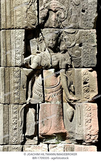 Devata, temple complex of Banteay Kdei, Angkor, UNESCO World Heritage Site, Siem Reap, Cambodia, Southeast Asia, Asia