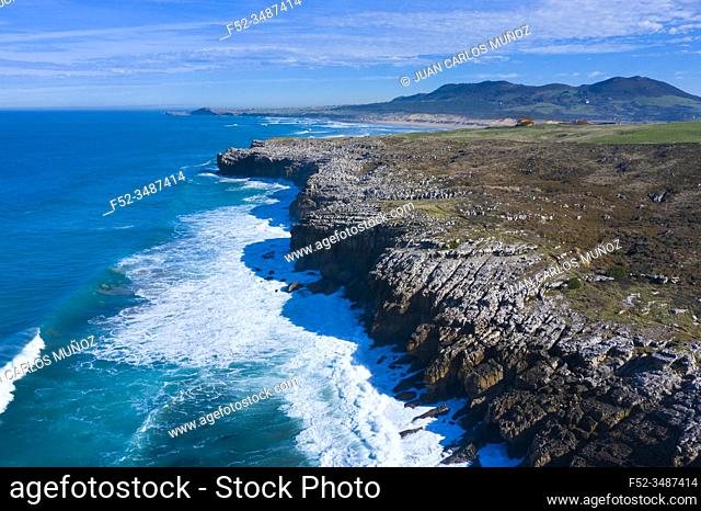 Landscape in the Usgo beach area, Natural Park of the Dunes of Liencres, Liencres, Piélagos Municipality, Cantabrian Sea, Cantabria, Spain, Europe