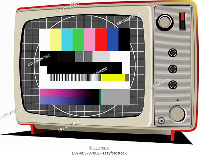 Vector Retro TV with color frame