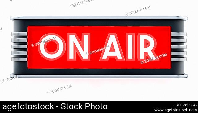 On air sign isolated on white background. 3D illustration