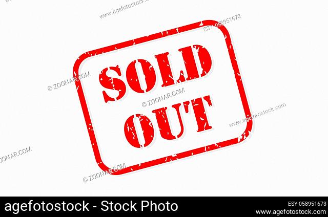 Sold out red rubber stamp vector isolated