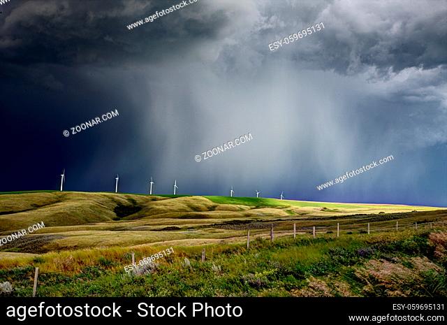 Prairie Storm Clouds in Saskatchewan Canada dramatic Scene