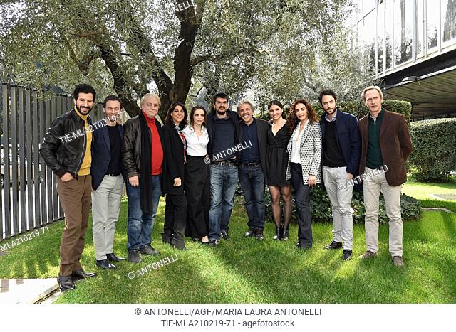 The Director Roan Johnson with the cast: Francesco Scianna, Giorgio Marchesi, Tommaso Ragno, Donatella Finocchiaro, Miriam Dalmazio, Orio Scaduto