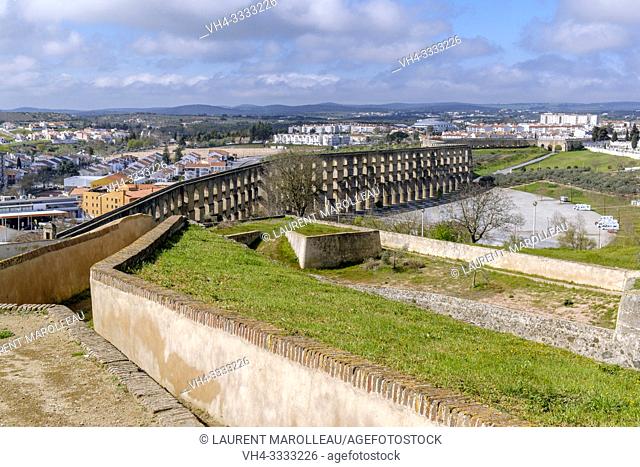 Amoreira Aqueduct, Garrison Border Town of Elvas and its Fortifications, Portalegre District, Alentejo Region, Portugal, Europe