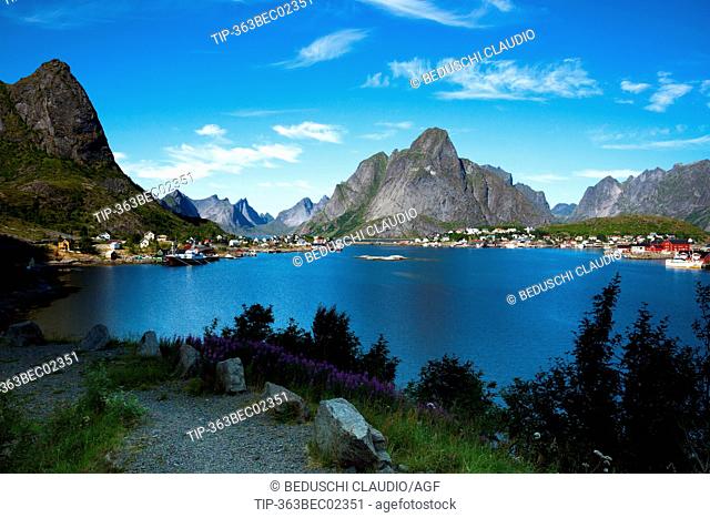 Europe, Norway, Lofoten, the fishing village of Reine, on the island of Moskenesøya