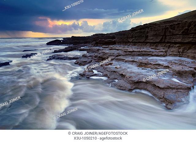 Storm at Dunraven Bay, Southerndown on the Glamorgan Heritage Coast, Wales