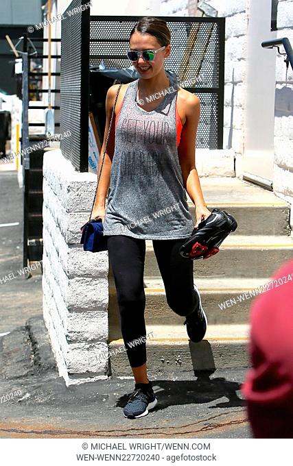 Jessica Alba leaves SoulCycle in Brentwood after a workout Featuring: Jessica Alba Where: Los Angeles, California, United States When: 25 Jul 2015 Credit:...