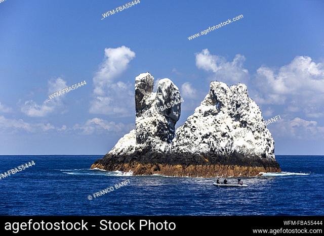 Scuba Divers at Roca Partida Dive Site, Revillagigedo Islands, Mexico