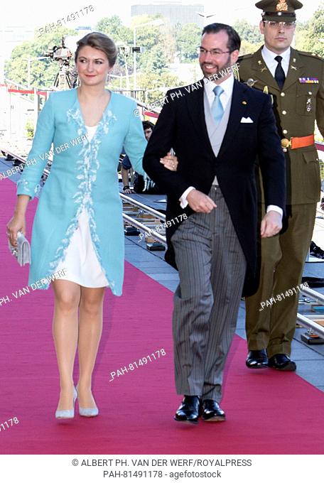 Luxembourg , 23-06-2016 Grand-Duc he-ritier Guillauma and la Grande- Duchesse he-ritie-re Stephanie Members of the Grand Ducal family attend the ceremonies at...