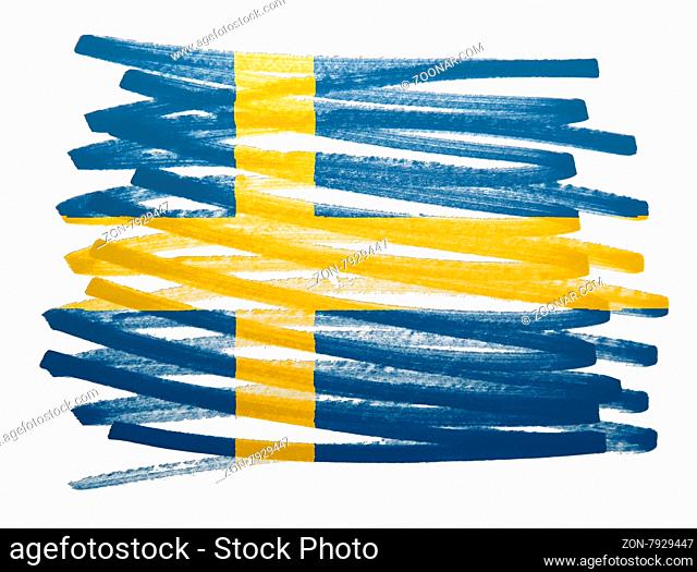 Flag illustration made with pen - Sweden