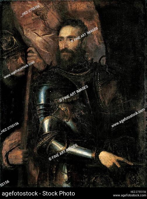 Portrait of Pier Luigi Farnese (1503-1547) , c. 1546. Creator: Titian (1488-1576)