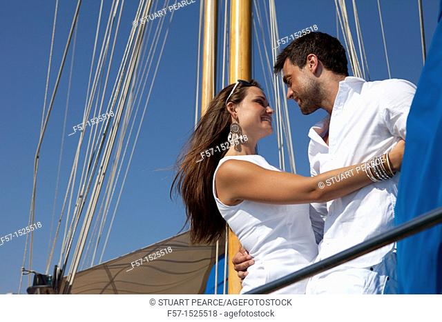 Couple in yacht