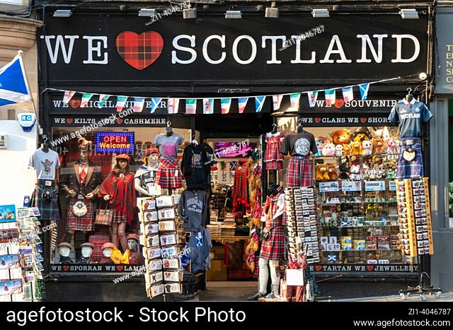 tourist shop in Edinbugh, Scotlan, UK
