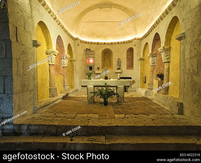 interior of Monbos Church, Monbos, Dordogne Department, Nouvelle-Aquitaine, France