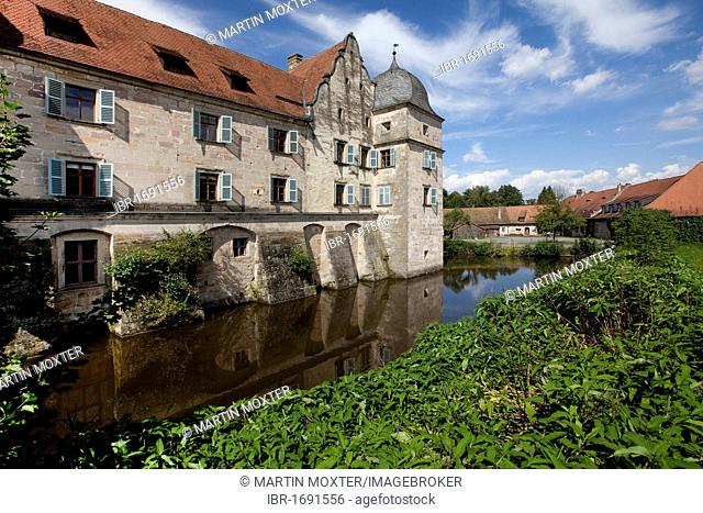 Wasserschloss Mitwitz moated castle, Landkreis Kronach district, Upper Franconia, Bavaria, Germany, Europe
