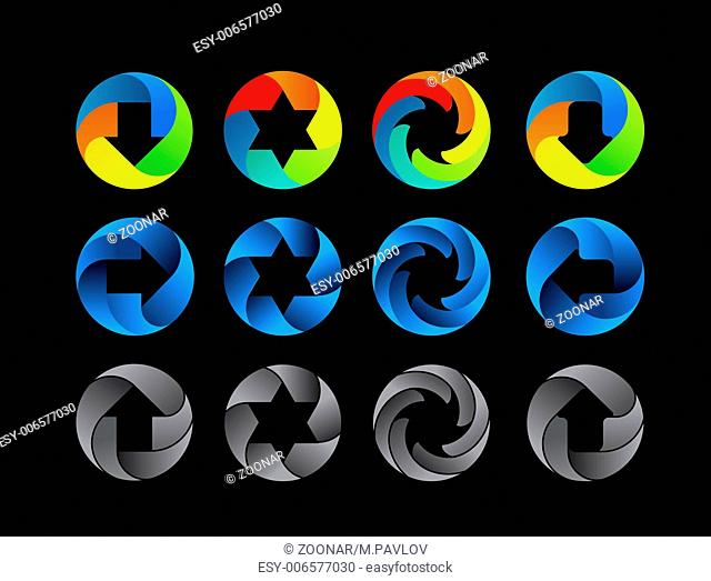 Abstract color icon set
