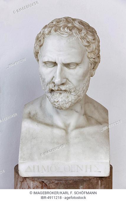 Bust of Demosthenes, Greek speaker, Achilleion Palace, Gastouri, Island of Corfu, Ionian Islands, Greece, Europe