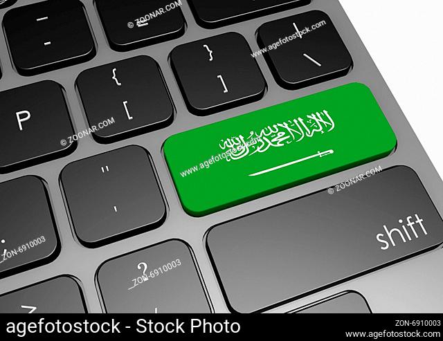 Saudi Arabia keyboard image with hi-res rendered artwork that could be used for any graphic design