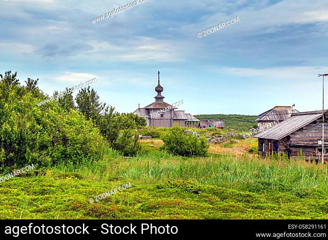 Wooden Church of St. Andrew on Big Zayatsky island, Russia