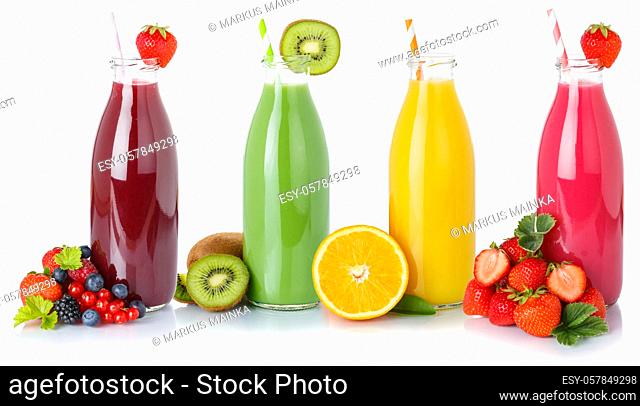 Fruit juice juices drink drinks beverage bottles isolated on a white background