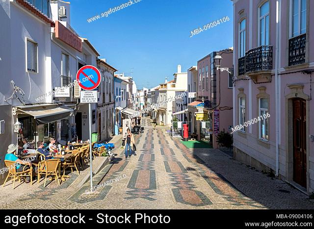 Pedestrian street in the historic center, Lagos, Algarve, Faro district, Portugal