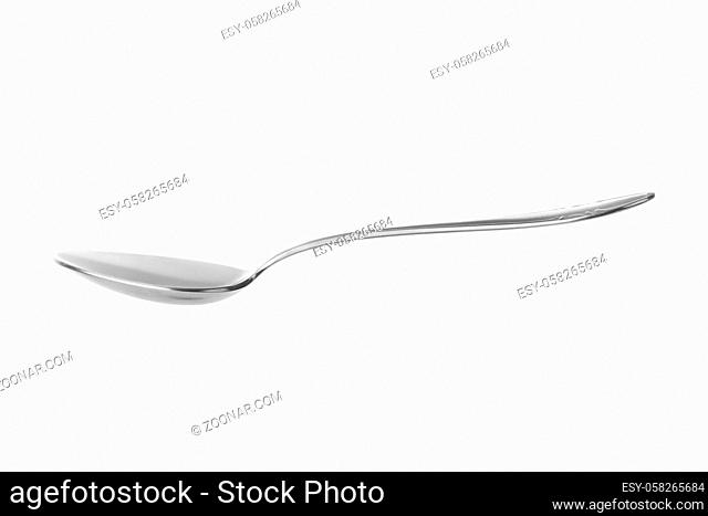 Metal spoon isolated on white background