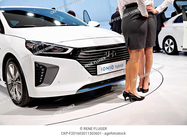 Hyundai Ioniq in hybrid, plug-in hybrid, and battery-electric variants were presented during the 86th International Motor Show in Geneva, on Tuesday, March 1st