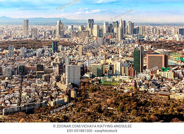 Tokyo city skyline in Shinjuku area