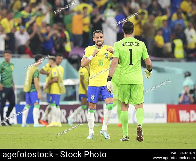 November 28th, 2022, Stadium 974, Doha, QAT, World Cup FIFA 2022, Group G, Brazil vs Switzerland, in the picture The Brazilian team is happy about the victory