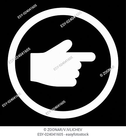 Index Finger flat white color rounded vector icon