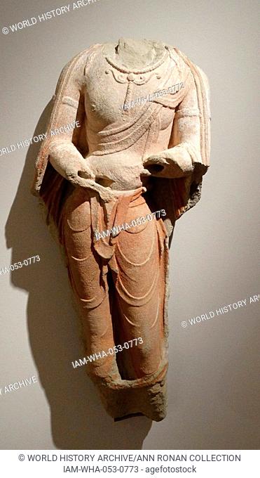 Sandstone Bodhisattva from the Tang Dynasty (618-906). Dated 10th Century