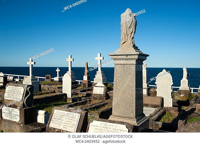 Sydney, New South Wales, Australia - Graves at Waverley Cemetery between Bronte and Clovelly along the Bondi to Coogee Walk