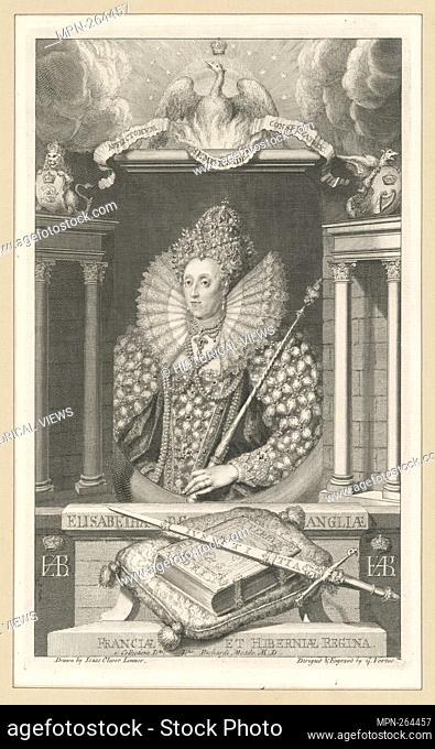 Elisabeth D.G. Angliae Franciae et Hiberniae Regina. Lossing, Benson John, 1813-1891 (Author) Vertue, George (1684-1756 ) (Artist) Vertue