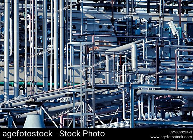 Pipes of a chemical processing plant