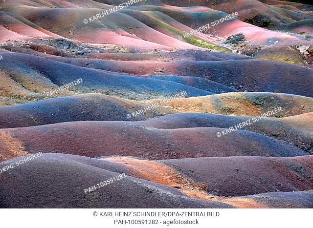 12 January 2018, Mauritius, Chamarel: The Seven Coloured Earths are a natural phenomenon in the Chamarel plain in the south-west of the island republic of...