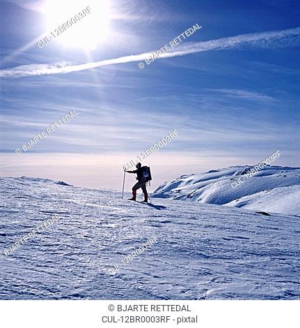 Man skiing on mountain