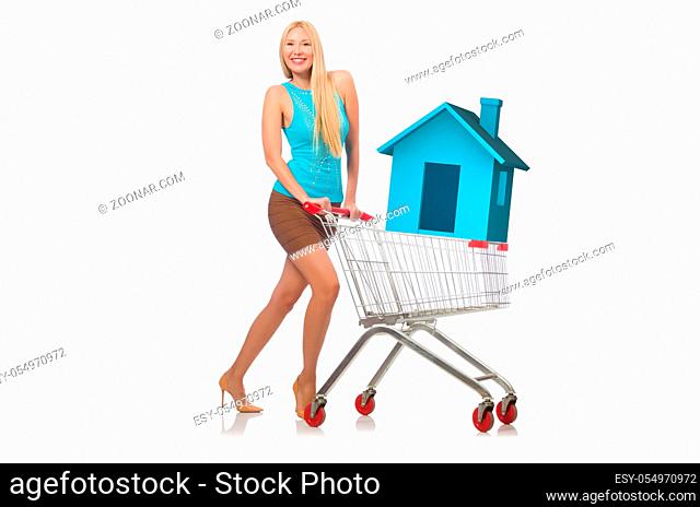 Young woman in housing mortgage concept