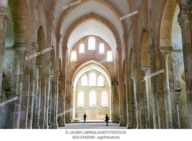 The abbey church, Abbaye Royale de Notre Dame de Fontenay, Fontenay Cistercian Abbey, Montbard, Côte d'Or, Burgundy Region, Bourgogne, France, Europe