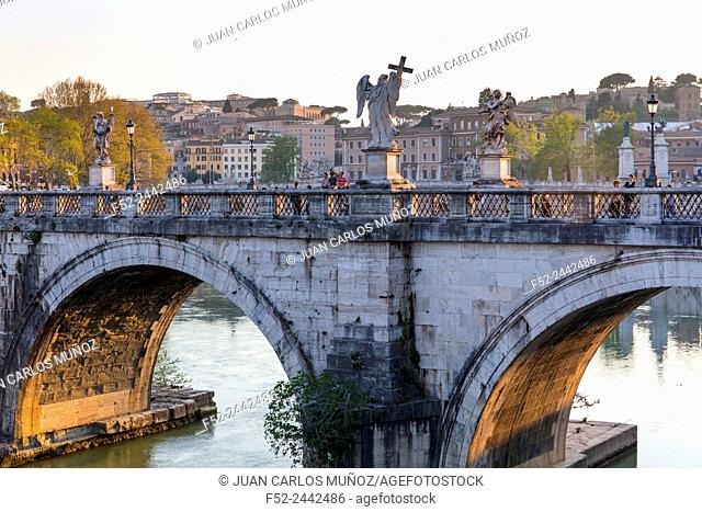 Tiber River, Saint Angelo Bridge, Rome, Italy