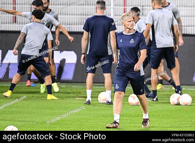 Union's head coach Karel Geraerts pictured during a training session of Belgian soccer team Royale Union Saint-Gilloise, Wednesday 07 September 2022 in Berlin