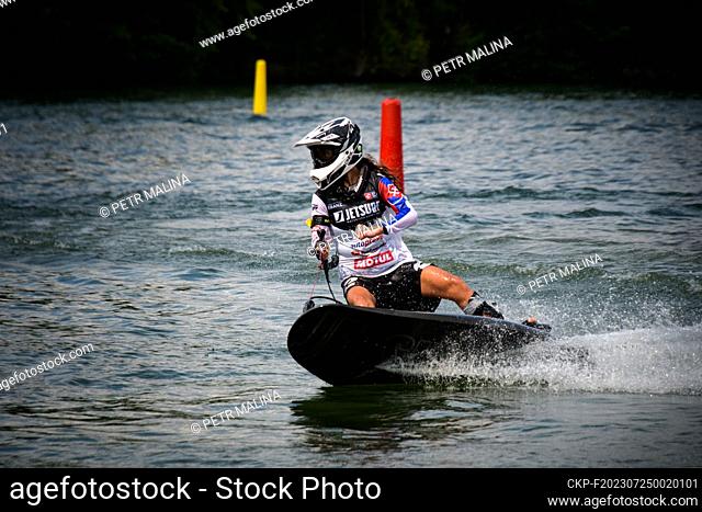 The new attractive sport of JETSURF. The picture is from the Moto Surf Continental Cup Europe race in the Jetsurf Arena on the former Spravcak track near Hradec...