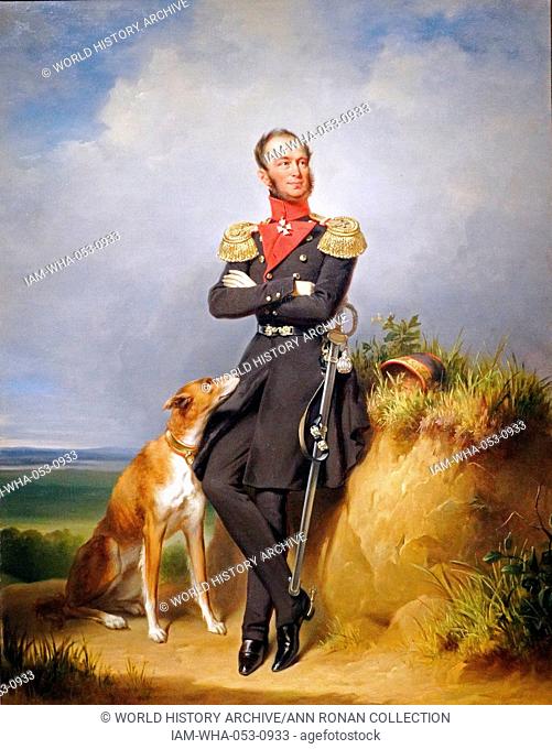 Portrait of William II, King of the Netherlands. Painted by Jan Adam Kruseman (1804-1862). Dated 1839