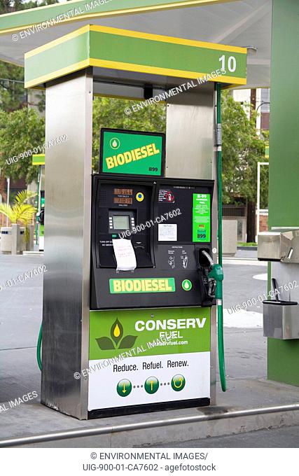 Conserv Fuel, Green Gas Station, Brentwood, Los Angeles County, California, USA