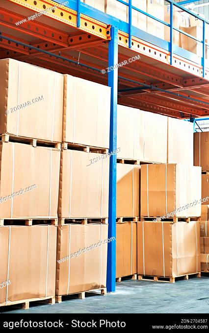 warehouse cardboard boxes stockpile arrangement outdoors