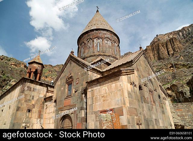 in armenia geghard the old monastery in the mountain medieval architecture and landscape